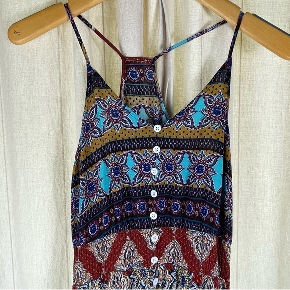 BOHEMIAN BOHO MAXI DRESS SIZE XS SPAGHETTI STRAP - Picture 14 of 14